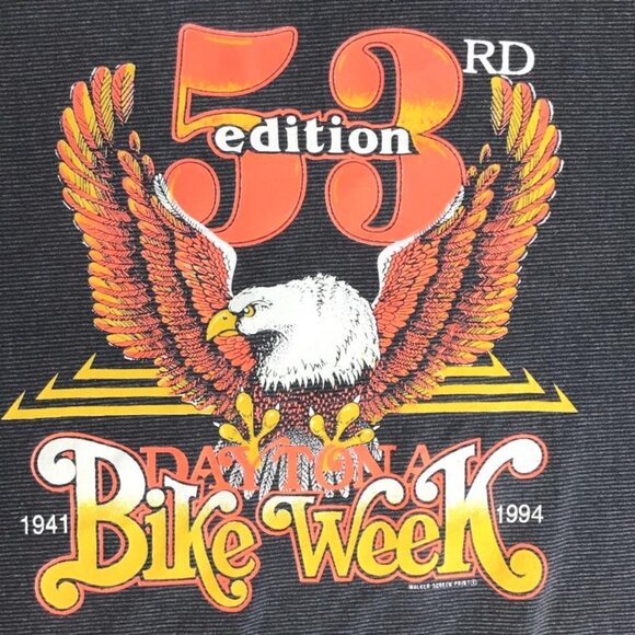 Harley Davidson 53rd Bike Week T Shirt XL 1994 Vintage Daytona Beach 90s Eagle - Picture 2 of 10